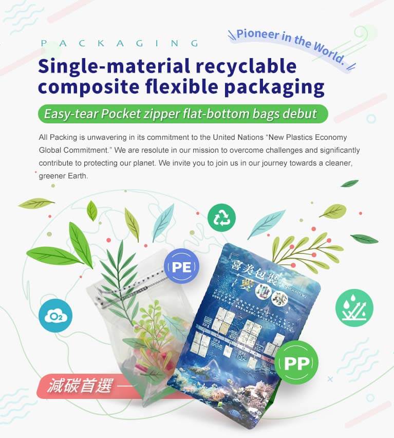 Single-material recyclable composite flexible packaging